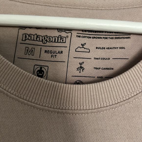 Patagonia Women's Regenerative Organic Cotton Essential Pullover Tan Sweatshirt - Picture 3 of 6